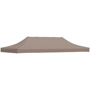 vidaXL dārza nojumes jumts, 6x3 m, pelēkbrūns, 270 g/m&sup2;