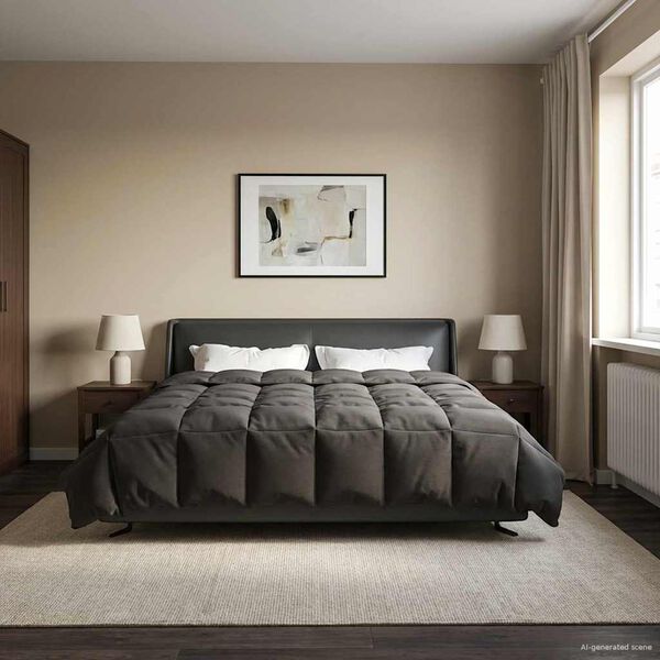 vidaXL Pilnas gada sega Tiltiņ&scaron; Antracīts 200 x 220 cm Mikro&scaron;ķiedra