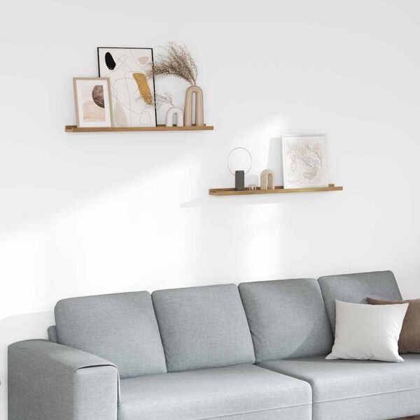 vidaXL Sienas plaukts 2 pcs Brūna 80 x 9 x 3 cm Inženierijas koks