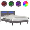 vidaXL Gultas rāmis ar LED sloksnēm Pelēka 160 x 200 cm Mākslīgā āda