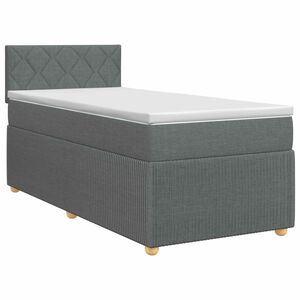 vidaXL Kontinentālā gulta ar matraci Tum&scaron;i pelēka 90 x 190 cm Audums