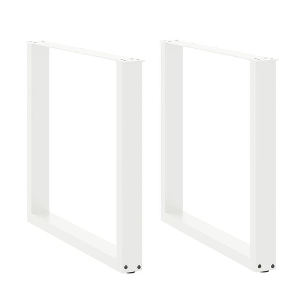 vidaXL ēdamgalda kājas, 2 gab., U-veida, baltas, 90x(72-73) cm, tērauds