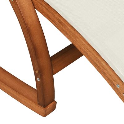 vidaXL šūpuļkrēsls, balts tekstilēns, papeles masīvkoks