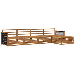 vidaXL Āra dīvānu komplekts 5 pcs Dabiska Cietā akācijas koks