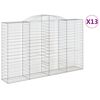vidaXL arkveida gabiona grozi, 13gb., 300x50x180/200cm, cinkota dzelzs