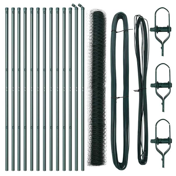 vidaXL Žoga āķis Zaļa 25 x 1,5 m (36 mm acs) Tērauds