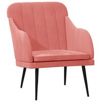 vidaXL atpūtas krēsls, rozā, 63x76x80 cm, samts