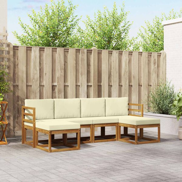vidaXL Āra dīvānu komplekts 6 pcs Dabisks un krējuma Inženierijas koks