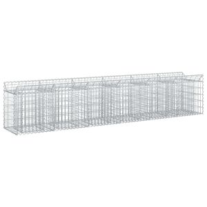 vidaXL Gabions pacelta gulta 2 gab. 300 x 50 x 60 cm Cinkota tērauda