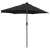 vidaXL Dārza parasols Melna 294 x 150 x 223 cm Poliesters un tērauds