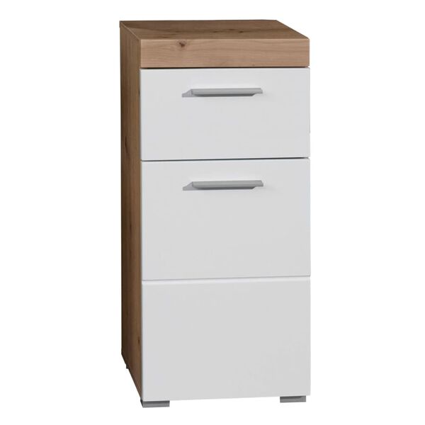 Trendteam vannasistabas skapītis Amanda, balts un mezglains ozolkoks