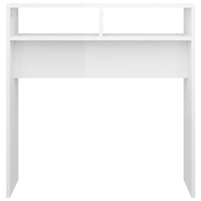 vidaXL konsoles galds, spīdīgi balts, 78x30x80 cm, skaidu plāksne