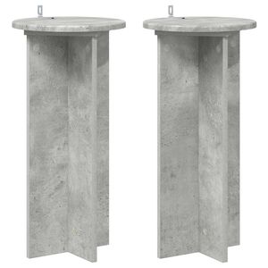 vidaXL Augu statīvs 2 pcs Betona pelēks 29,5 x 29,5 x 60 cm