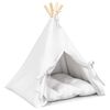 vidaXL Mazo dzīvnieku teepee ar spilvenu Balts 50 x 50 x 60 cm