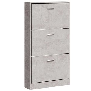 vidaXL apavu plaukts, betona pelēks, 59x17x108 cm, inženierijas koks