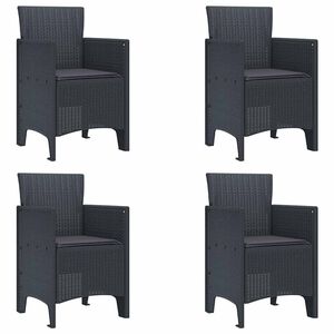 vidaXL Dārza krēsls 4 pcs Antracīts 53 x 49 x 85 cm PP