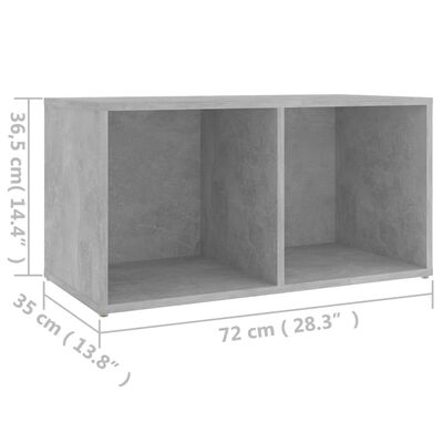 vidaXL TV plaukts, 72x35x36,5 cm, betona pelēks, skaidu plāksne