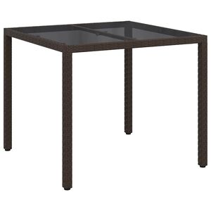 vidaXL Dārza galds Brūna 90 x 90 x 75 cm poliratāns