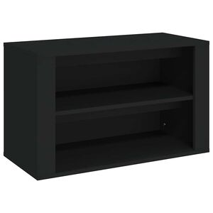 vidaXL apavu plaukts, melns, 75x35x45 cm, inženierijas koks