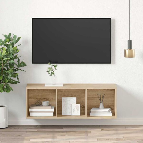 vidaXL sienas TV skapītis, ozola, 37x37x107 cm, inženierijas koks