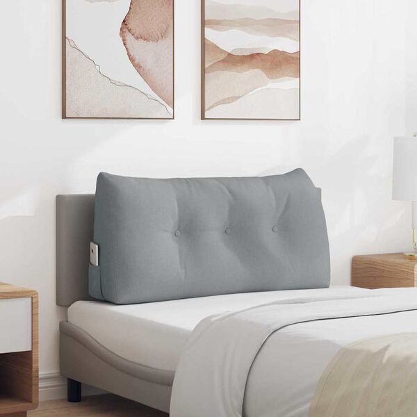 vidaXL Atpakaļ spilvens Gai&scaron;i pelēks 100 x 24 x 50 cm audums
