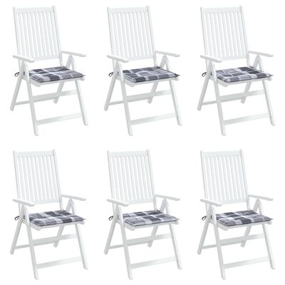 vidaXL dārza krēslu spilveni, 6 gab., četrstūri, 40x40x3 cm, audums