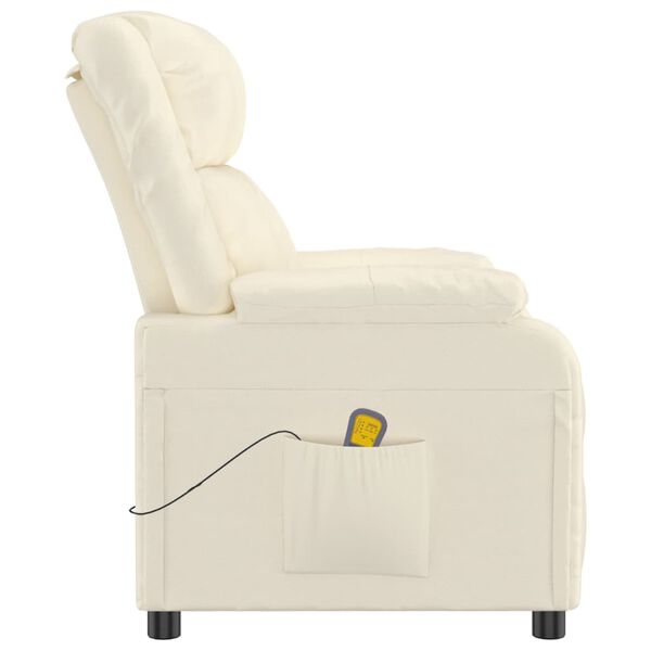 vidaXL masāžas krēsls, krēmkrāsas mākslīgā āda