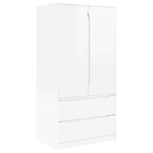 vidaXL Skapis ar atvilktni Augsta Spīduma Balts 79,5 x 49 x 156 cm