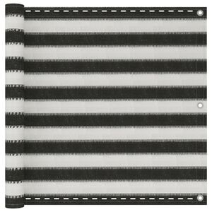 vidaXL balkona aizslietnis, 90x400 cm, antracītpelēks un balts HDPE