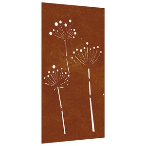 vidaXL dārza sienas rotājums, 105x55 cm, tērauds, rūsas efekts