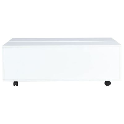 vidaXL kafijas galdiņš, 100x100x35 cm, spīdīgi balts