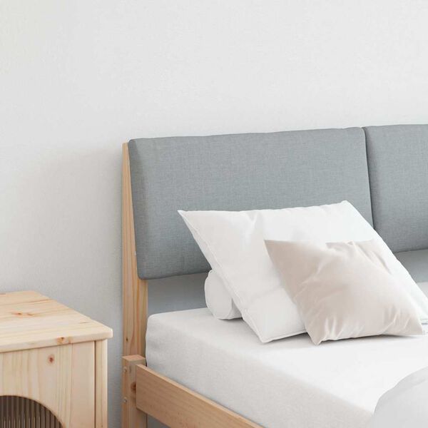vidaXL Mīkstināts gultas galvgalis Gai&scaron;i pelēks 120 cm