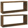 vidaXL kuba formas sienas plaukti, 2 gab., ozolkoka, 60x15x23 cm