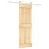 vidaXL Slīdo&scaron;ās durvis Dabisks un balts 70 x 210 cm Cieta priedes koks