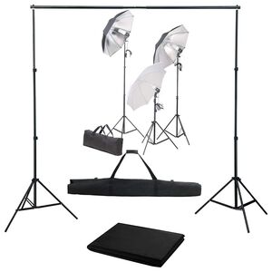 vidaXL fotostudijas komplekts, gaismas un fons