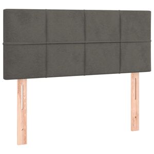vidaXL gultas galvgalis, 90x5x78/88 cm, tum&scaron;i pelēks samts