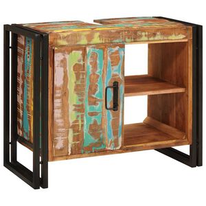 vidaXL Izlietnes skapītis Daudzkrāsains Cietais atjaunotais koks