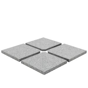 vidaXL kvadrātveida saulessarga pamatne, 4 gb., pelēks granīts, 100 kg