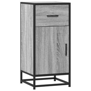 vidaXL kumode, pelēka koka, 35,5x35x76 cm, inženierijas koks, metāls