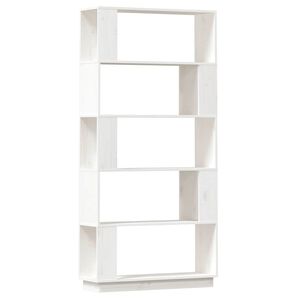 vidaXL grāmatu plaukts, balts, 80x25x163,5 cm, priedes masīvkoks