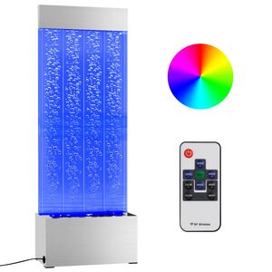 vidaXL burbuļu kolonna ar RGB LED, nerūsējo&scaron;s tērauds, akrils, 110 cm