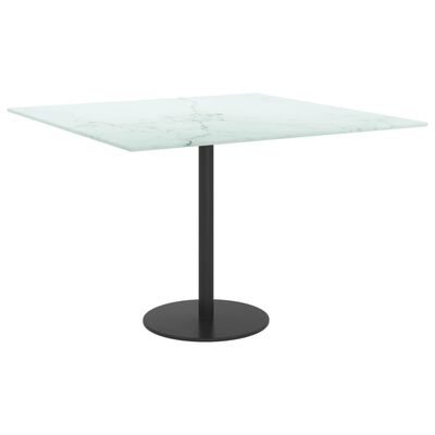 vidaXL galda virsma, balta, 60x60 cm, 6 mm, stikls ar marmora dizainu