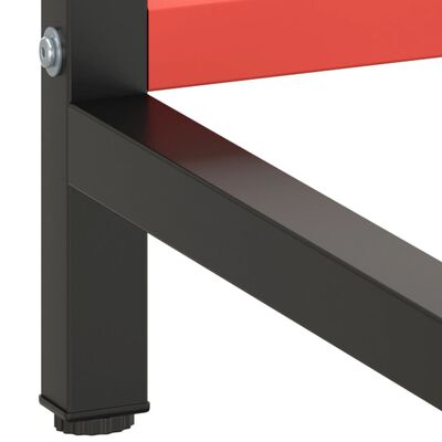 vidaXL darbagalda rāmis, 180x57x79cm, matēts, melns ar sarkanu, metāls