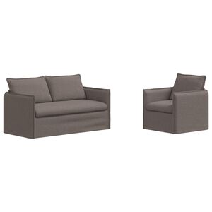 vidaXL Dīvānu komplekts 2 pcs Pelēkbrūna 196 x 82 x 85 cm audums