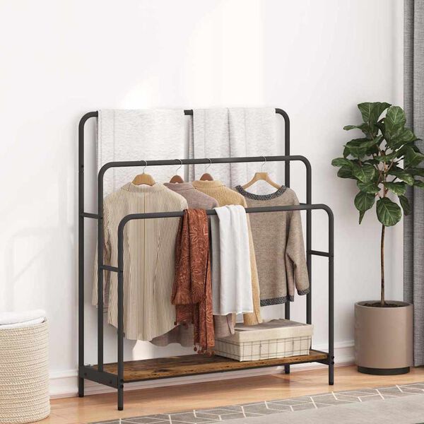 vidaXL Auduma statīvs Vecs koks 90 x 30 x 100,5 cm Inženierijas koks