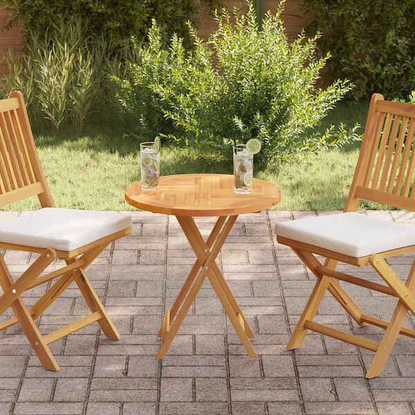 vidaXL galda virsma, 2,5 cm, 60 cm, apaļa, masīvs tīkkoks