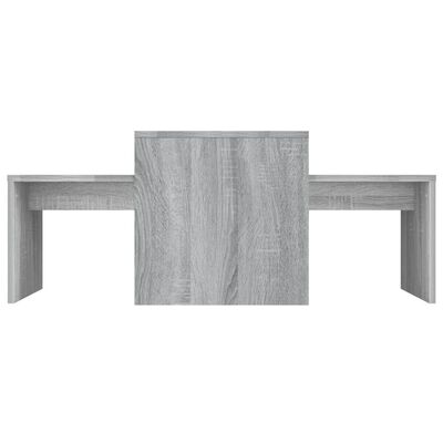 vidaXL kafijas galdiņu komplekts, pelēka ozolkoka krāsa, 100x48x40 cm