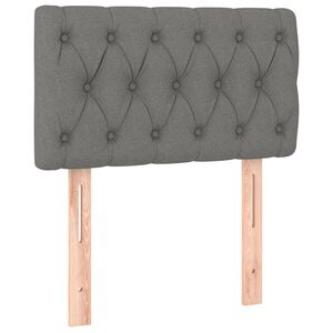 vidaXL gultas galvgalis, 80x7x78/88 cm, tum&scaron;i pelēks audums