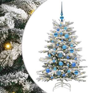 vidaXL Mākslīgā Saliekamā Ziemassvētku Egle Balts 120 cm PE un PVC