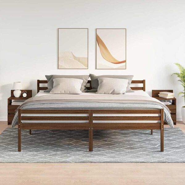 vidaXL naktsskapī&scaron;i, 2 gab., ar 2 atvilktnēm, brūna ozola, 40x33x60 cm